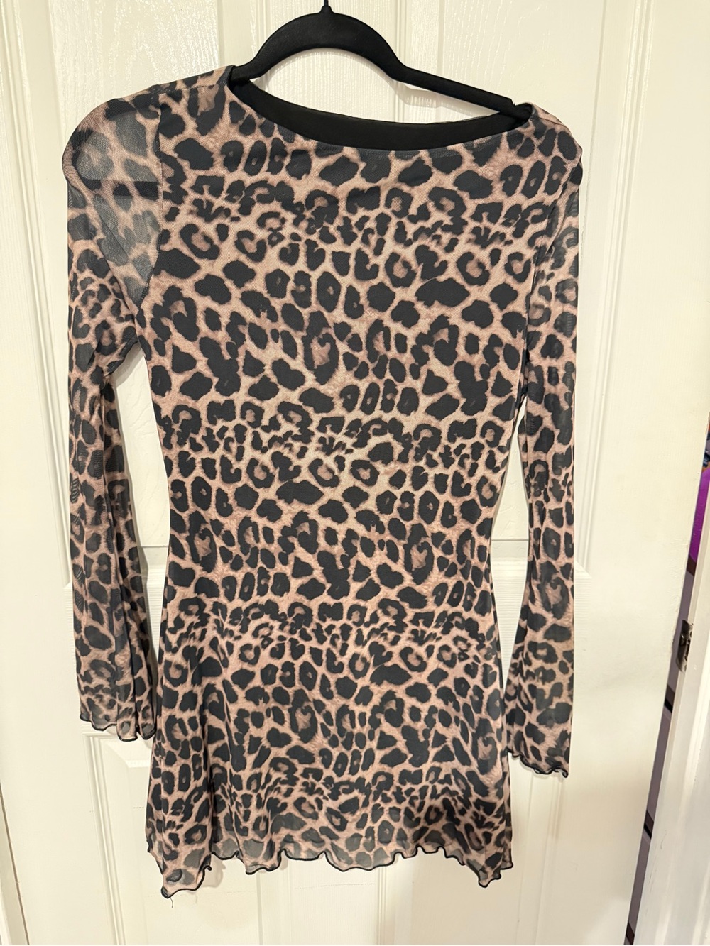Leopard Print Long Sleeve Dress